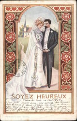 Soyez Heureux Marriage & Wedding Postcard Postcard Postcard