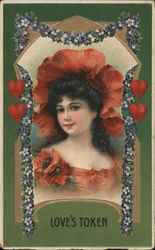 Love's Token Women Postcard Postcard Postcard