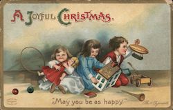 A Joyful Christmas "May You Be As Happy" Postcard