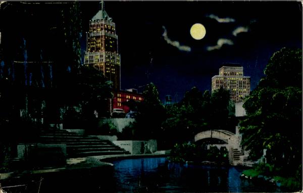 Moonlight On The San Antonio River Texas