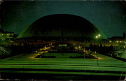 Civic Arena At Night Postcard