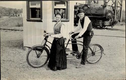 Bicycle Built For Two Rail City Postcard