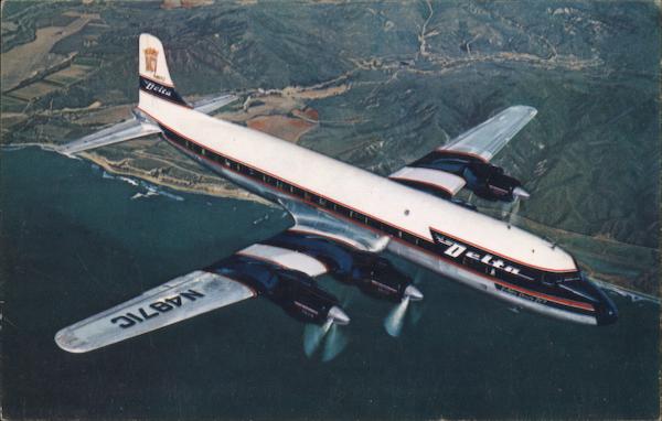 Delta Air Lines Gold Crown DC-7 Airline Advertising