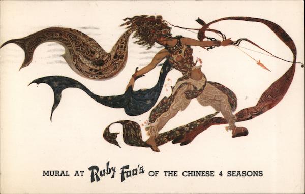 Mural at Ruby Foo's Restaurant of the Chinese 4 Seasons New York