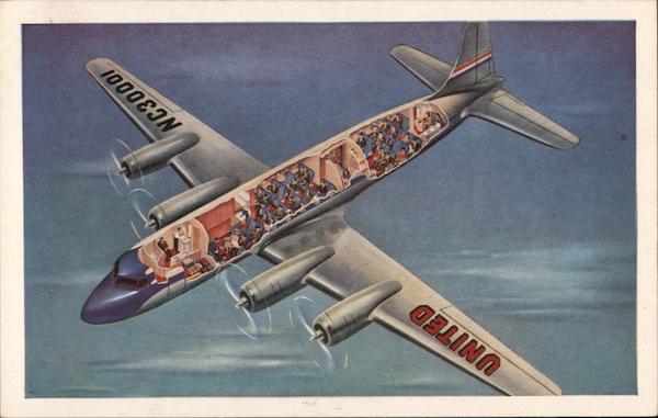 Cutaway View of United Mainliner Airline Advertising