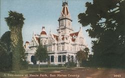Flood Mansion-Linden Towers, San Mateo County Menlo Park, CA Postcard Postcard Postcard