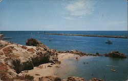 Entrance to Balboa Bay from Corona Del Mar - View of Ocean California Merle Porter Postcard Postcard Postcard