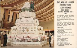 World's Largest Birthday Cake - Seattle World's Fair 1962 Postcard