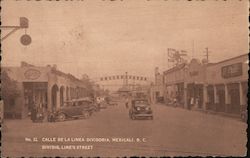 Calle de la Linea Divisoria - Dividing Line Street Mexicali, BC Mexico Postcard Postcard Postcard