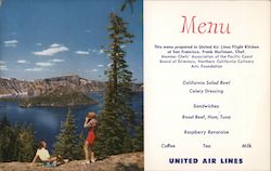 United Airlines Menu - Crater Lake Postcard