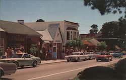 Ocean Avenue with its characteristic Carmel shops Postcard