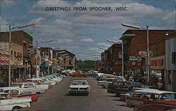 Greetings from Spooner, Wisc Wisconsin Postcard Postcard Postcard