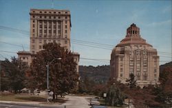 Looking Across the Plaza Showing Buncombe County Court House and City Hall Asheville, NC Postcard Postcard Postcard