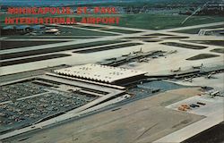 Aerial View of Minneapolis St. Paul International Airport Postcard