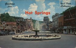 Crystal Water Fountain Hot Springs, AR Postcard Postcard Postcard