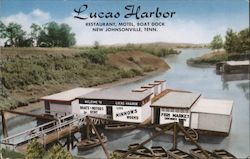 Lucas Harbor Restaurant, Motel, Boat Dock Postcard