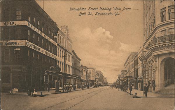 Broughton Street looking West from Bull Street Savannah Georgia