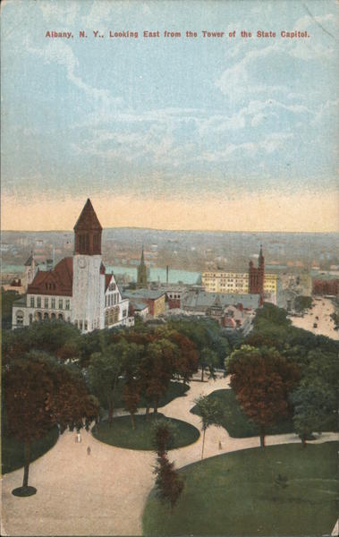 Looking East from the Tower of the State Capitol Albany New York