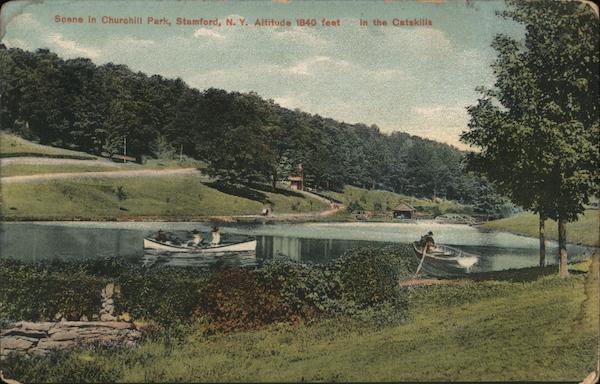 Scene in Churchill Park Stamford New York
