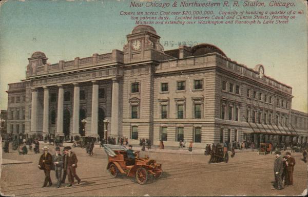 New Chicago & Northwestern Railroad Station Illinois