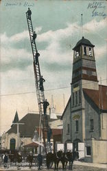 Calgary Fire Headquarters, Aerial Truck Ladder Extended 75 Feet Postcard