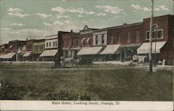Main Street, Looking South Onarga, IL Postcard Postcard Postcard