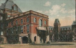 Main Entrance, Thompson Library and Right Wing, Vassar College Postcard