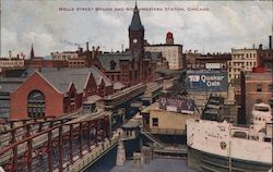 Wells Street Bridge and Northwestern Station Postcard
