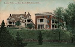 Danbury's Old and New Hospital Connecticut Postcard Postcard Postcard