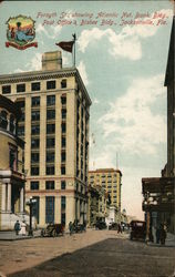 Forsyth St., Showing Atlantic Nat. Bank Bldg., Post Office & Bisbee Bldg. Jacksonville, FL Postcard Postcard Postcard