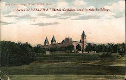 Holey Cross College, 3 Acres of "Eller's" Metal Ceilings Used in this Building Postcard