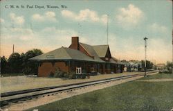 Chicago, Milwaukee & St. Paul Depot Wausau, WI Postcard Postcard Postcard