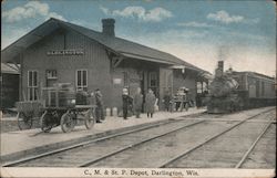 C.,m. & St. P. Depot Darlington, WI Postcard Postcard Postcard