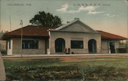 C.M. & St. P. Railroad Station Columbus, WI Postcard Postcard Postcard