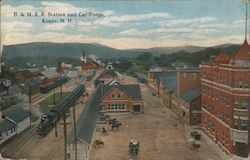 B. & M.R.R. Station and Car Shops Keene, NH Postcard Postcard Postcard