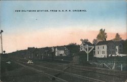 New Baltimore Station, From W. S. R. R. Crossing Michigan Postcard Postcard Postcard