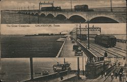 The Great Causeway Galveston, TX Postcard Postcard Postcard