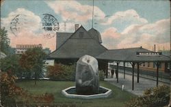 Northwestern Railway Station and Grounds Waukegan, IL Postcard Postcard Postcard