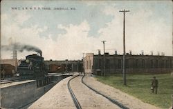 New Chicago & North Western Railroad Yards Janesville, WI Postcard Postcard Postcard