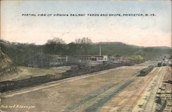 Partial View of Virginia Railway Yards and Shops Postcard