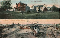 State Hospital and Santa Fe Shops Postcard