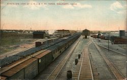 Bird's Eye View of C.R.J. & P Railroad Yards Dalhart, TX Postcard Postcard Postcard