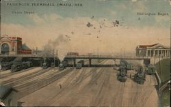 Passenger Terminals Union Depot, Burlington Depot Omaha, NE Postcard Postcard Postcard