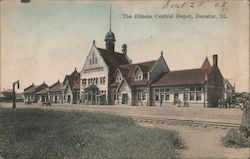The Illinois Central Depot Postcard