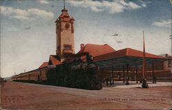 Union Station and Train Postcard