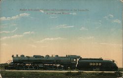 Mallet Articulated Compound Locomotive on the Santa Fe, Largest in the World Postcard