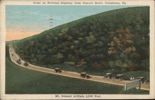 Scene on National Highway from Summit Hotel Uniontown Pennsylvania