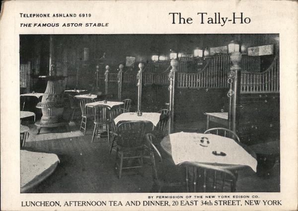 The Tally-Ho, The Famous Astor Stable New York