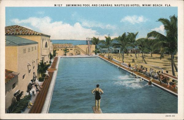 Swimming Pool and Cabanas, Nautilus Hotel Miami Beach Florida