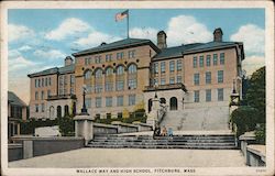 Wallace Way and High School Postcard